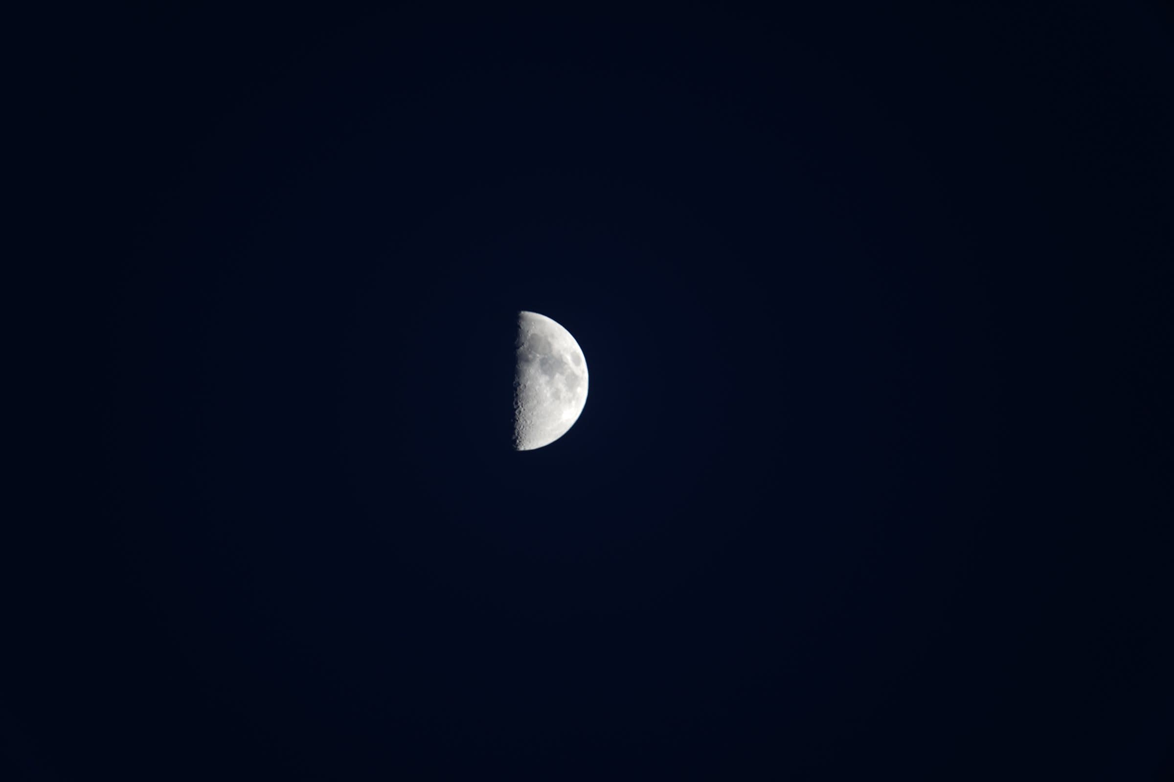 Half moon at night